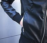 Бомбер чоловічий шкіряний чорний класичний. Фото в живу, фото 9