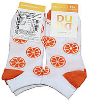 Шкарпетки дитячі літні білі з помаранчевим, розмір 18-20, Дюна