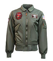 Бомбер Top Gun CWU-45 Flight Jacket with patches TGJ1900 (Olive)