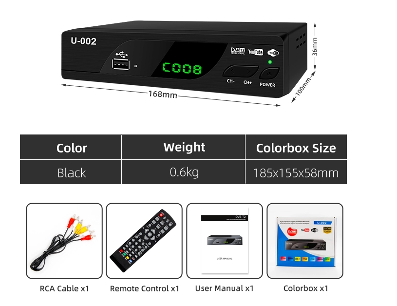 Тюнер DVB-T2 U-0002, ТВ-приставка, IPTV, WiFi,FullHD - фото 4 - id-p1177464285