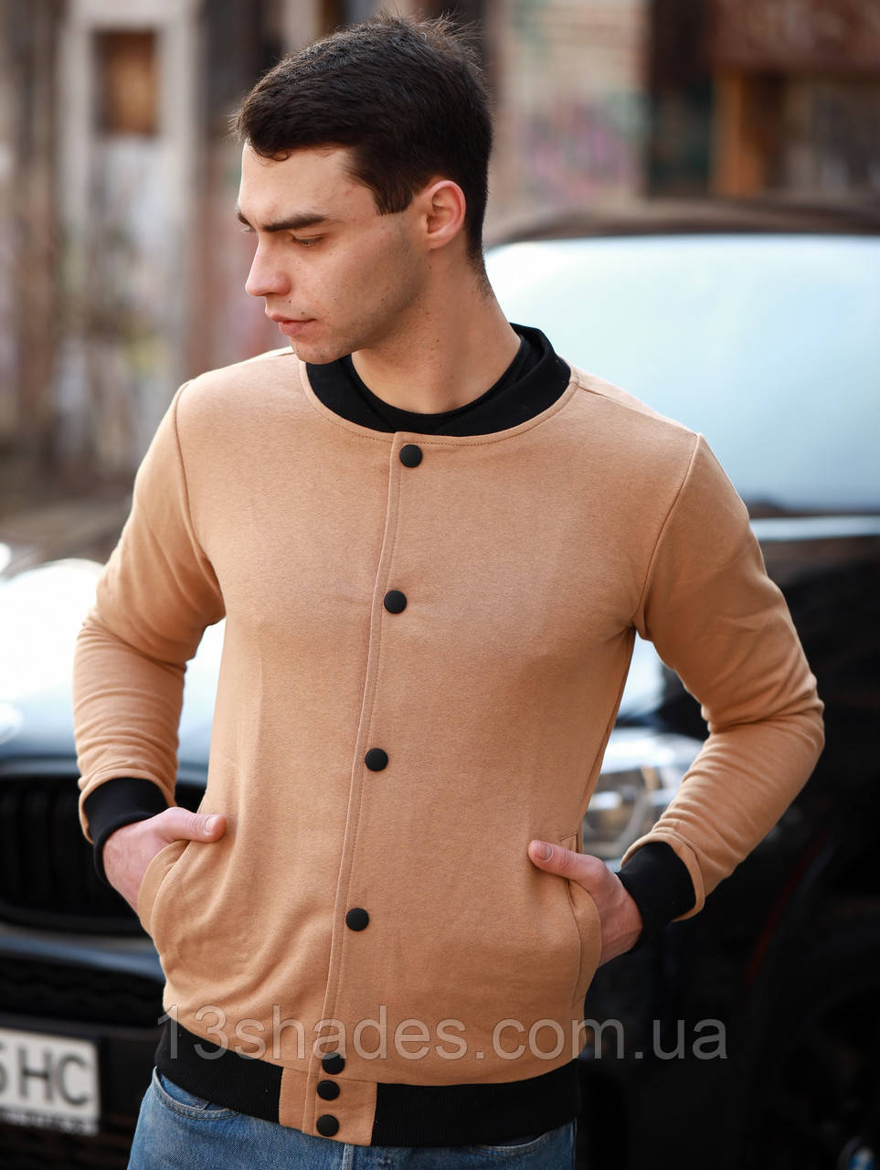 Бомбер весняний унісекс чоловічий хайповий бежевий Київ, фото 1