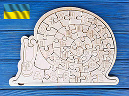 Алфавіт, абетка, пазл російський дерев'яний, равлик