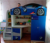 Дитяче ліжко-чердак Bed-Room No1 Lamborghini жовте, спальне місце 1700х800 мм, фото 7