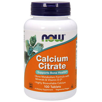 Мінерали - Цитрат кальцію - NOW Foods Calcium Citrate 100 tabs