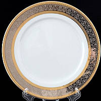 Набор десертных тарелок Opal, 19 см, 6 пр. /декор "Широкий кант платина, золото"/