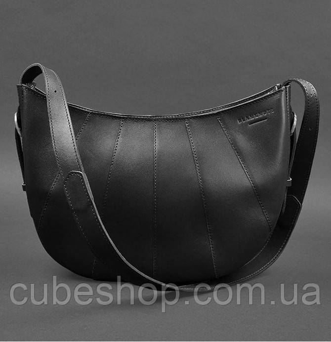 Сумка шкіряна "Круасан" (чорна) шкіра krast