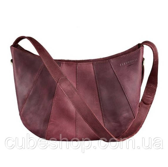 Сумка шкіряна "Круасан" виноград (шкіра crazy horse)