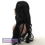 Перука без чубчика Joy, термоволосы, чорний колір для сцени, танців, вечірок та розваг, фото 3