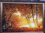 Картина з бурштину Осінь 80*60 см, фото 2