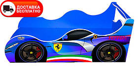 Ліжко машинка серія Драйв D 012 Ferrari (Феррарі) синє для дітей і підлітків