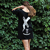 Плаття футболка з принтом купити в стилі Оф-Вайт бавовна білий Київ