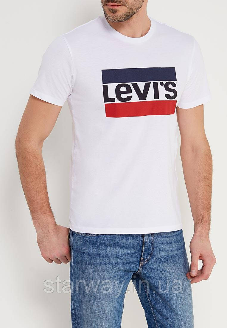 Біла футболка levis | левіс логотип принт