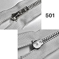 Молния швейная джинсовая тип 4 / 4 мм 18 см № 501 /белая никель/ металл
