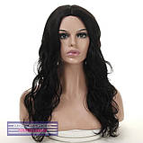 Кучерява перука Ida AT без чубчика, термоволосся, природний чорний колір, фото 2