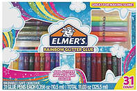 Набор разноцветного клея для слаймов Elmers 31 цвет rainbow glitter glue pen set