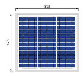 Сонячна батарея Perlight 20ВТ/12В (Полікристалічна) PLM-020P-36