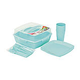 Посуд для пікніка на 6 персон 32 предмети рожевий SP-180 "Irak Plastik" (Туреччина)., фото 6