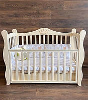 Дитяче ліжечко Angelo Lux-10 Корона Слонова кість з шухлядою.