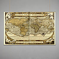 Постер: Карта Мира (Старинная карта, 1839 год)