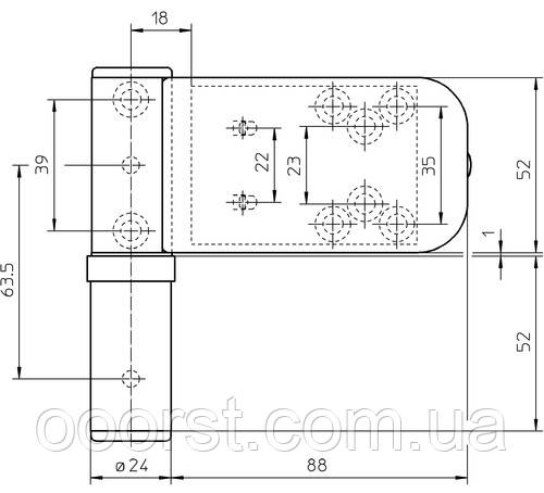 Петля дверная Simonswerk K3035 15-19мм 120кг серебро - фото 6 - id-p270292965