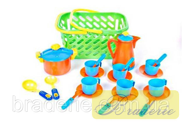 Набір дитячого посуду в кошику Kinder way 04-437, фото 2