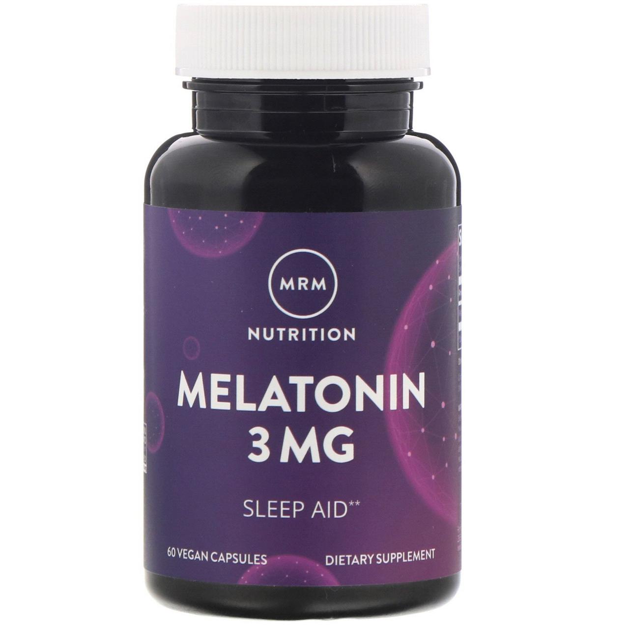 Мелатонін, 3 мг, 60 веганських капсул MRM