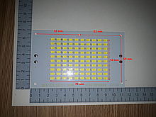 Світлодіод 100 ватт під два драйвера 100w 30-36V Led 100шт. SMD5730 LED 100w 30-36V 114х70мм.