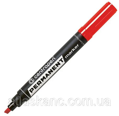 Маркер перманентний Centropen 8576 клинуватий червоний