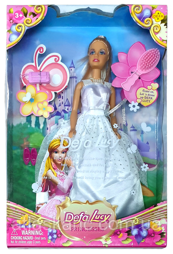 Лялька Defa принцеса із сумкою та гребінцем 28 см 8063, фото 1