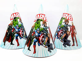 Ковпачки "Супергерої/Марвел" 18 див. (поштучно) ковпаки святкові карнавальні (рідкісні колекції) малотиражн