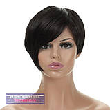 Перука стрижка з термоволосся 180℃ Sandy AT асиметрія природного чорного кольору, фото 2
