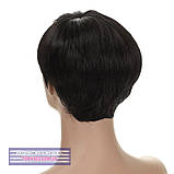 Перука стрижка з термоволосся 180℃ Sandy AT асиметрія природного чорного кольору, фото 5