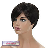 Перука стрижка з термоволосся 180℃ Sandy AT асиметрія природного чорного кольору, фото 3
