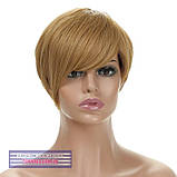 Перука стрижка з термоволосся 180℃ Sandy AT асиметрія пшеничний колір зі світло-русявим, фото 2