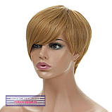 Перука стрижка з термоволосся 180℃ Sandy AT асиметрія пшеничний колір зі світло-русявим, фото 3