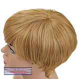 Перука стрижка з термоволосся 180℃ Sandy AT асиметрія пшеничний колір зі світло-русявим, фото 7