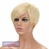 Перука стрижка з термоволосся 180℃ Sandy AT колір блондин з теплим відтінком, фото 3