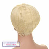 Перука стрижка з термоволосся 180℃ Sandy AT колір блондин з теплим відтінком, фото 5
