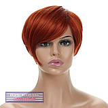 Перука стрижка з термоволосся 180℃ Sandy AT асиметрія рудого з червоним кольором, фото 2