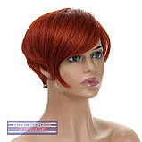 Перука стрижка з термоволосся 180℃ Sandy AT асиметрія рудого з червоним кольором, фото 6