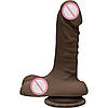 Фалоімітатор реалістичний Doc Johnson The D - Super D - 6 Inch With Balls - ULTRASKYN - Chocolate, фото 3
