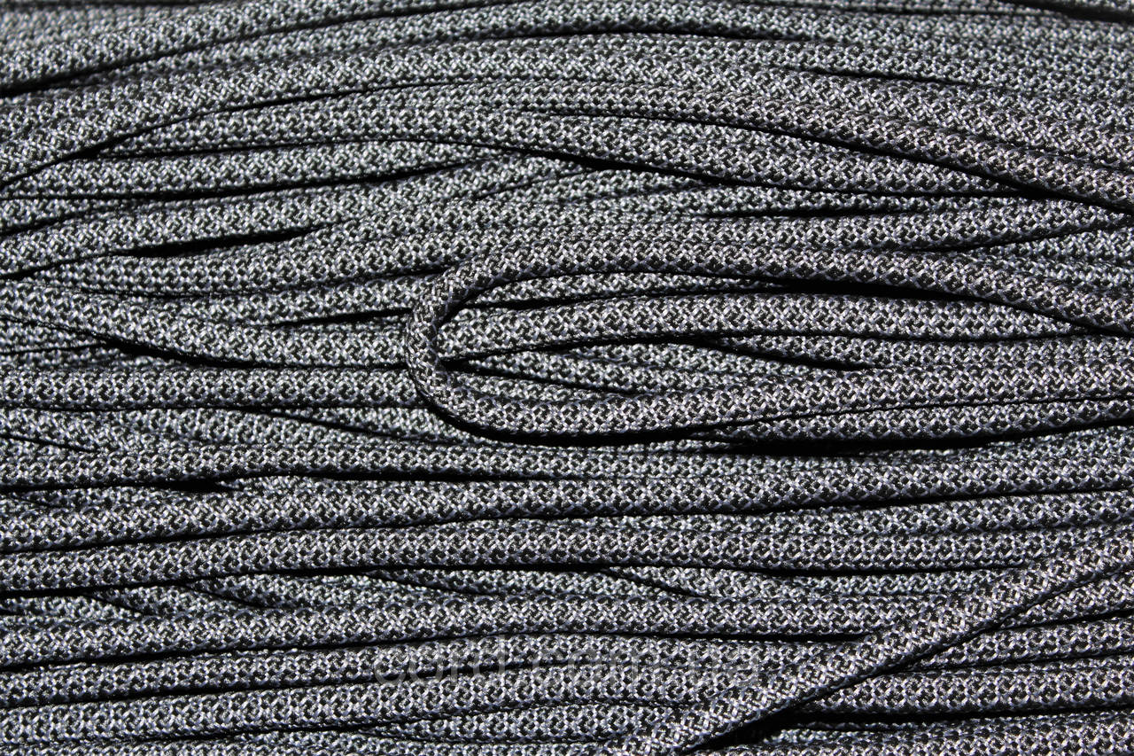 Шнур круглий з наповнювачем 6мм чорний+темно-сірий моток 100м, фото 1