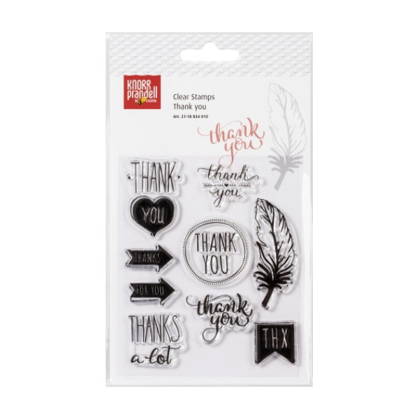 Набір акрилових штампів "Thank you", 1x1 см - 3x2,5 см, 9 шт, Knorr Prandell