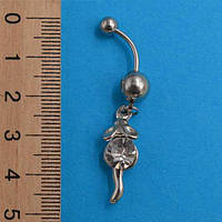 Сережки для пірсингу, Мишка, стрази, медична сталь, кольори в асортименті