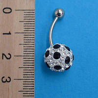 Сережки для пірсингу, полімерна глина, стрази, медична сталь, кольори в асортименті