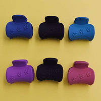 Краб для волосся 12 шт. каучук, кольорові, розмір 3х2,5 см