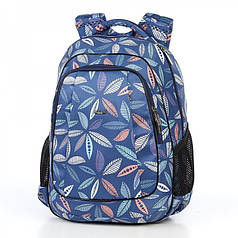 Рюкзак шкільний ортопедичний для дівчинки модний синій Dolly 540 Листя 30х39х21 см