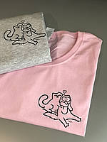 Парные футболки для парня и девушки с принтом - Котики