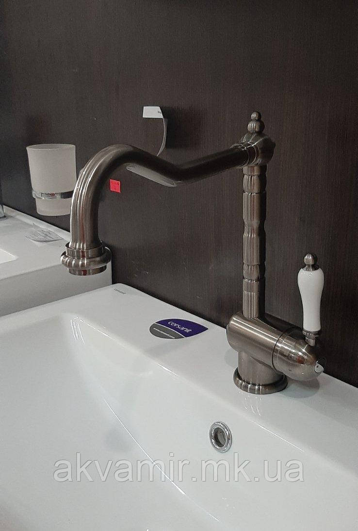 Змішувач для кухні Fabiano FKM 37 Inox-Antique (античний нерж. сталь) ретро
