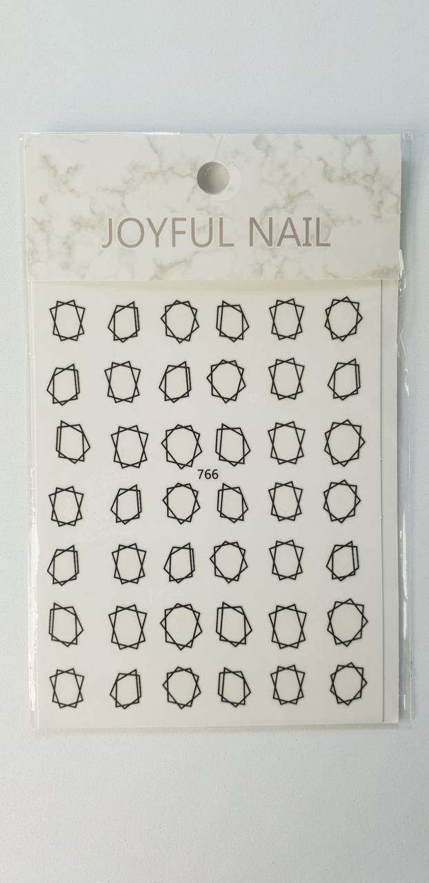 Гнучкі наклейки для нігтів Joyful Nail №766 (чорні)